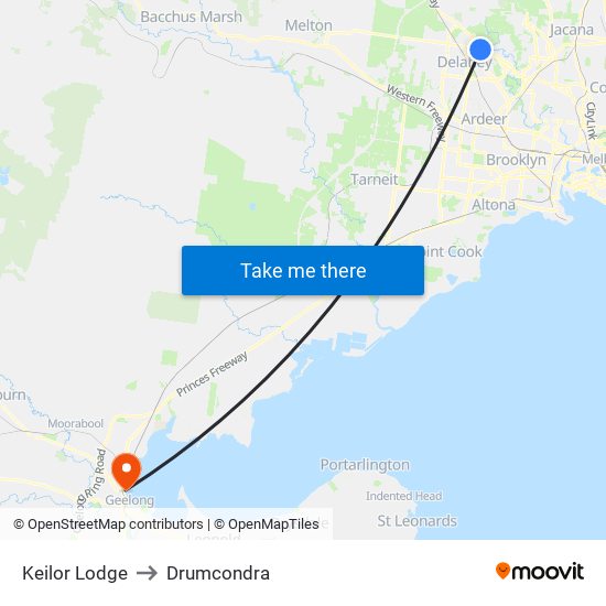 Keilor Lodge to Drumcondra map