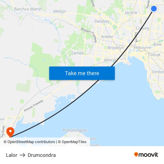 Lalor to Drumcondra map