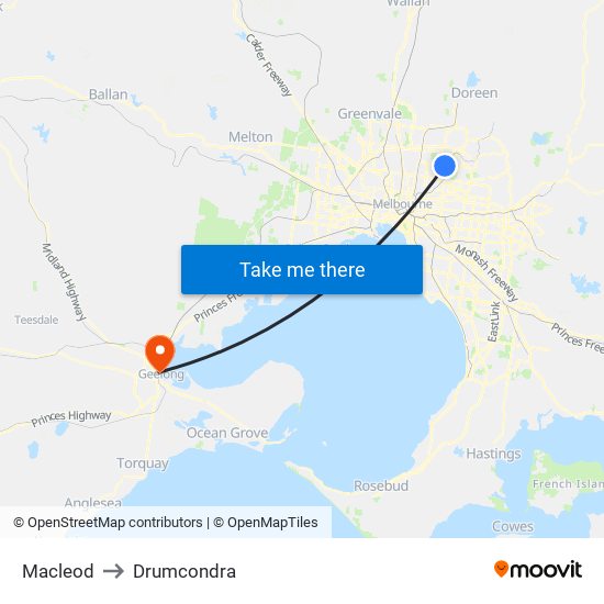 Macleod to Drumcondra map