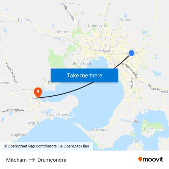 Mitcham to Drumcondra map