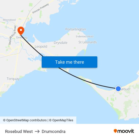 Rosebud West to Drumcondra map