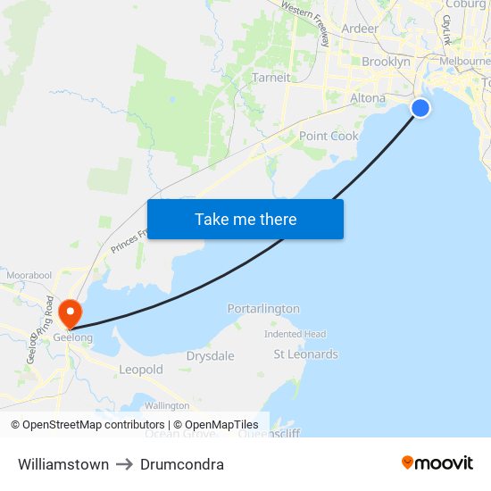 Williamstown to Drumcondra map