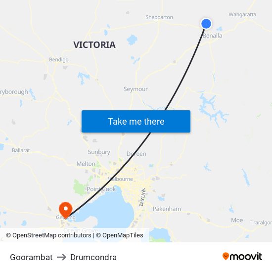 Goorambat to Drumcondra map