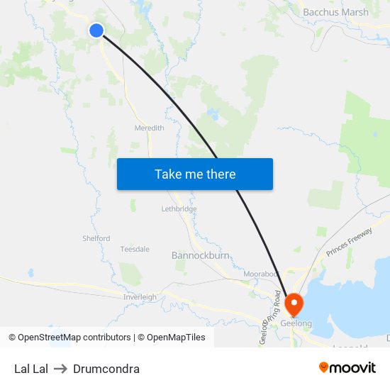 Lal Lal to Drumcondra map