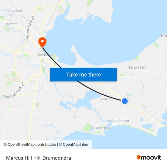 Marcus Hill to Drumcondra map