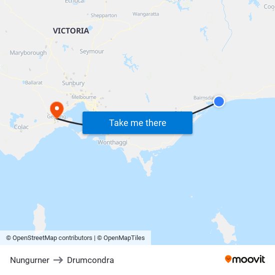 Nungurner to Drumcondra map