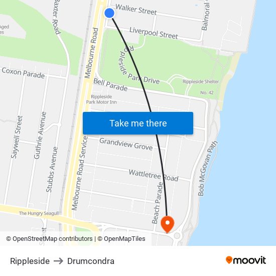 Rippleside to Drumcondra map