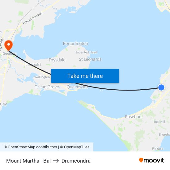 Mount Martha - Bal to Drumcondra map
