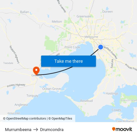 Murrumbeena to Drumcondra map