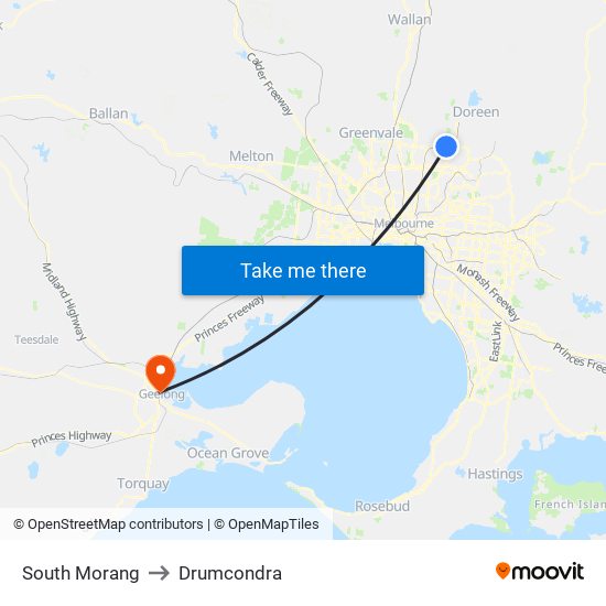 South Morang to Drumcondra map