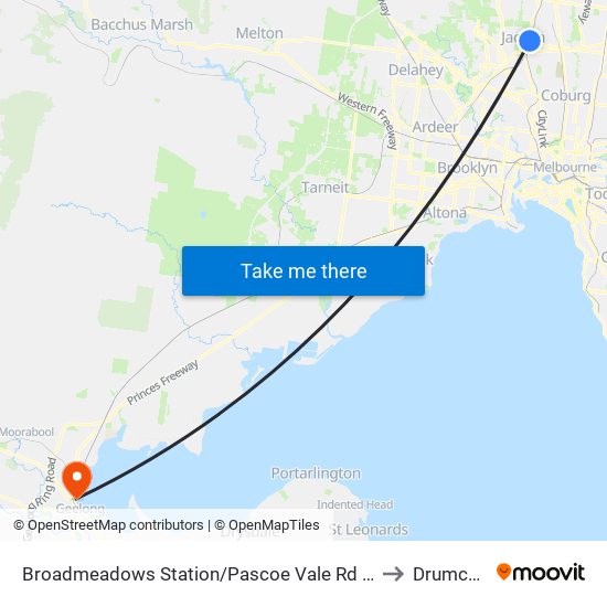 Broadmeadows Station/Pascoe Vale Rd (Broadmeadows) to Drumcondra map