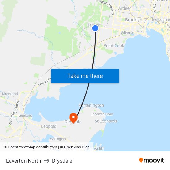 Laverton North to Drysdale map