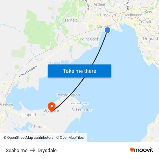 Seaholme to Drysdale map