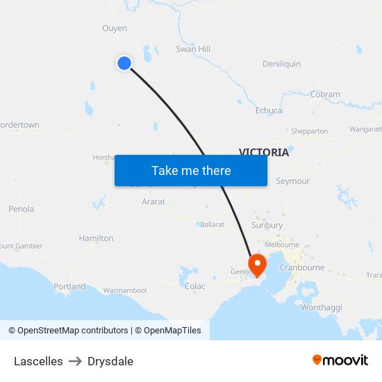 Lascelles to Drysdale map