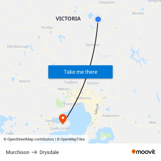 Murchison to Drysdale map