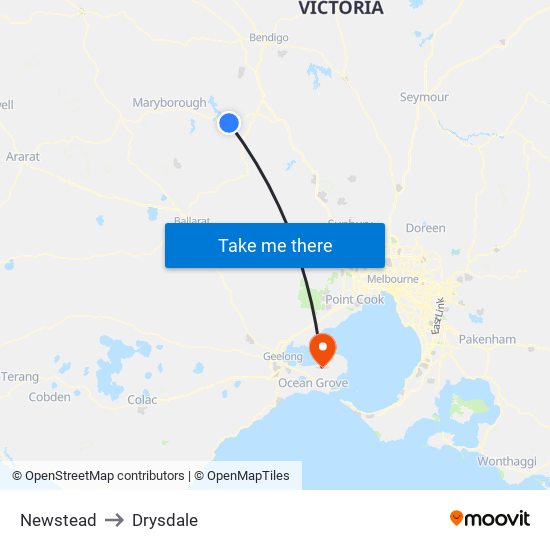 Newstead to Drysdale map