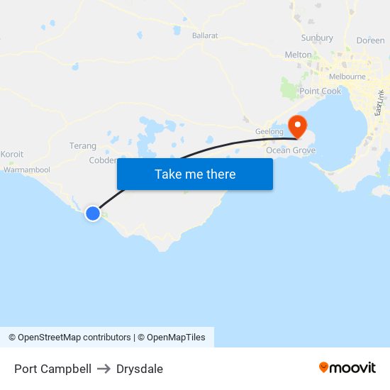 Port Campbell to Drysdale map