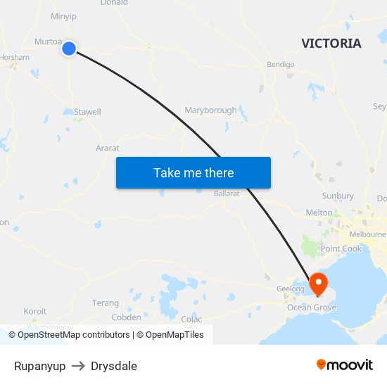 Rupanyup to Drysdale map