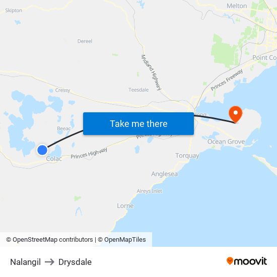 Nalangil to Drysdale map