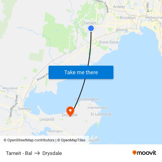 Tarneit - Bal to Drysdale map