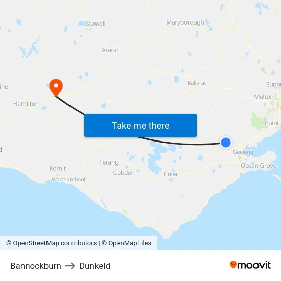 Bannockburn to Dunkeld map