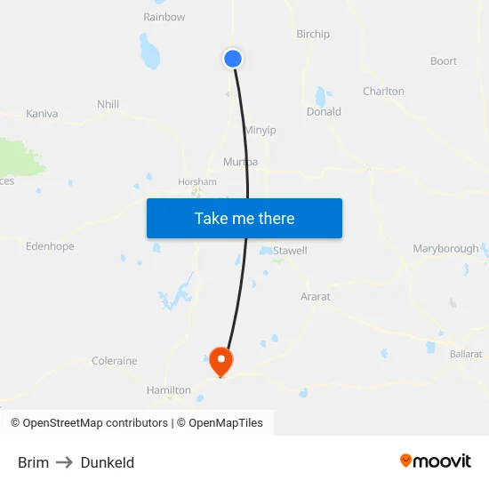 Brim to Dunkeld map