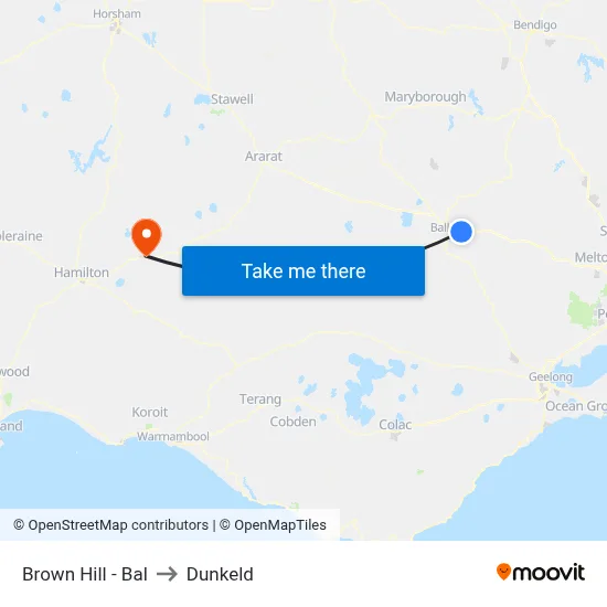 Brown Hill - Bal to Dunkeld map