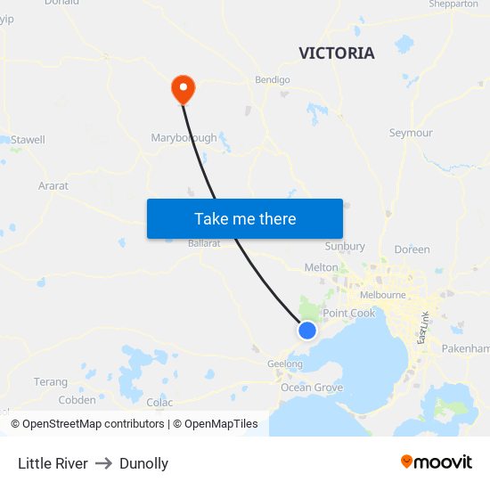 Little River to Dunolly map