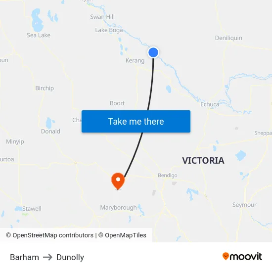 Barham to Dunolly map