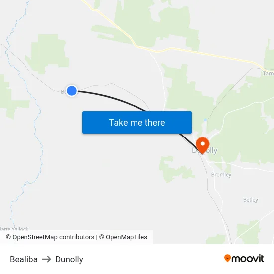 Bealiba to Dunolly map