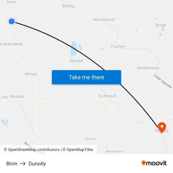Brim to Dunolly map