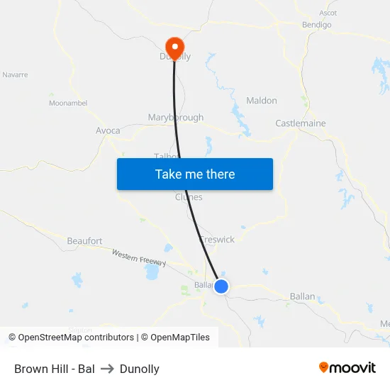 Brown Hill - Bal to Dunolly map
