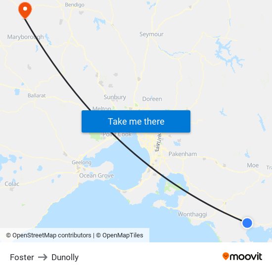 Foster to Dunolly map