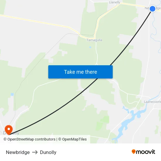 Newbridge to Dunolly map