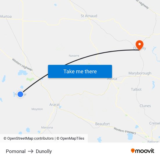 Pomonal to Dunolly map