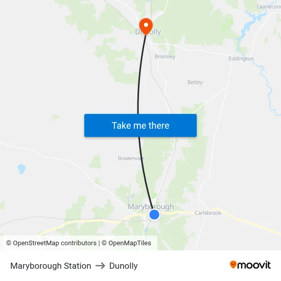 Maryborough Station to Dunolly map