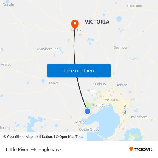 Little River to Eaglehawk map