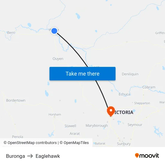 Buronga to Eaglehawk map