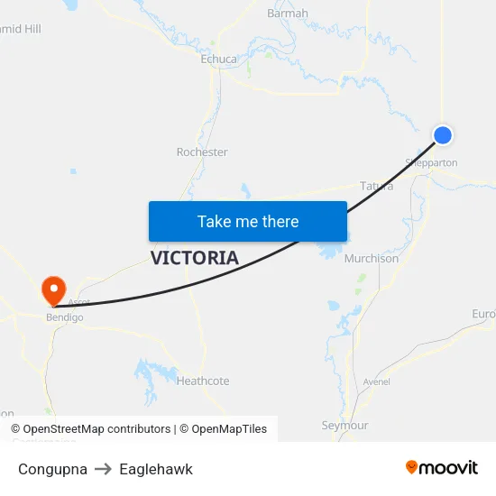 Congupna to Eaglehawk map