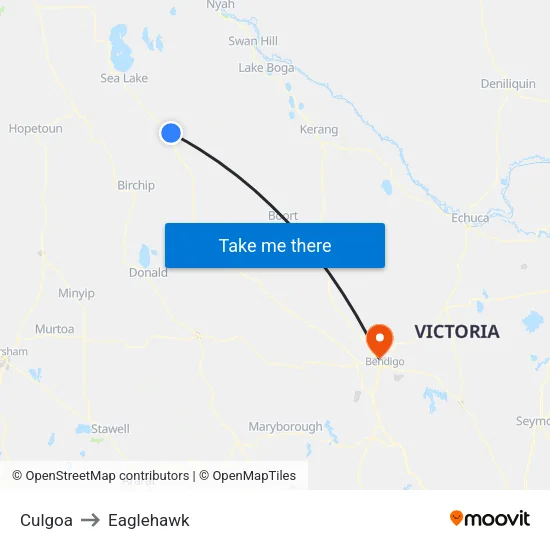 Culgoa to Eaglehawk map