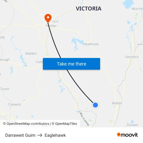 Darraweit Guim to Eaglehawk map