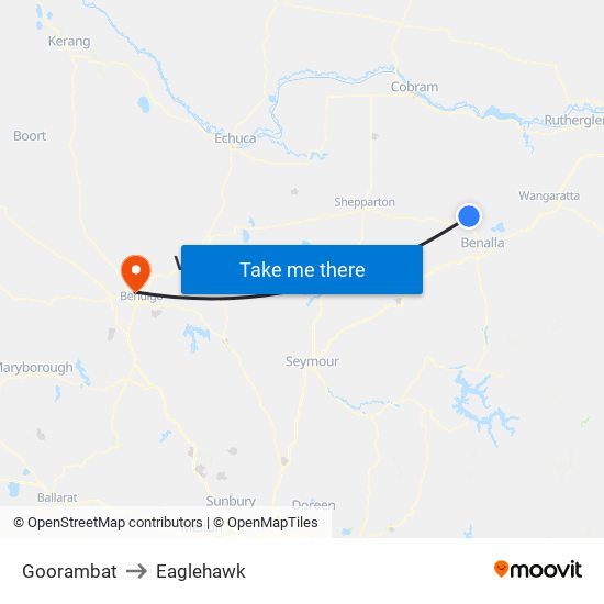 Goorambat to Eaglehawk map