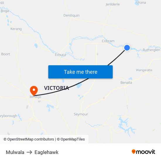 Mulwala to Eaglehawk map