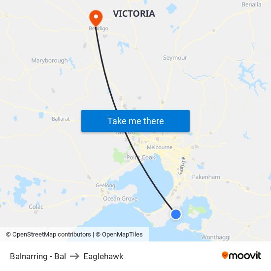 Balnarring - Bal to Eaglehawk map
