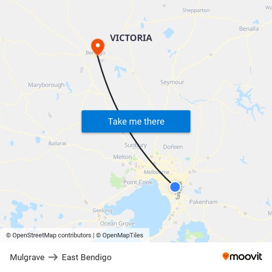 Mulgrave to East Bendigo map