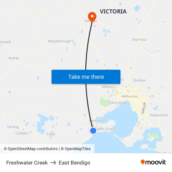 Freshwater Creek to East Bendigo map