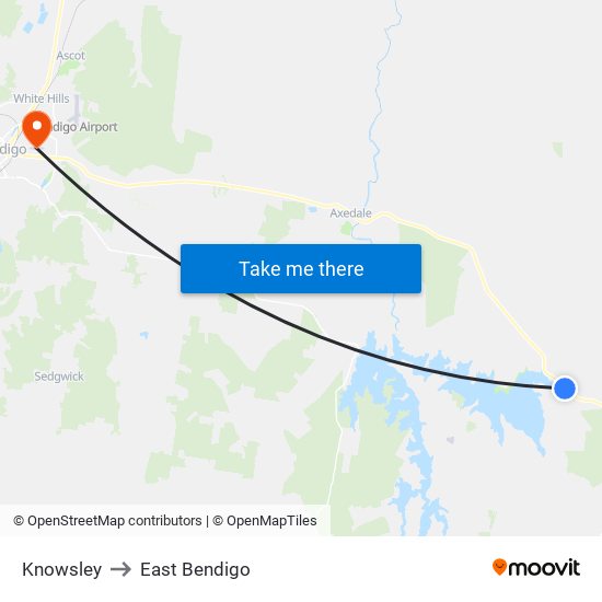 Knowsley to East Bendigo map