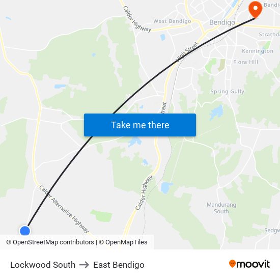Lockwood South to East Bendigo map