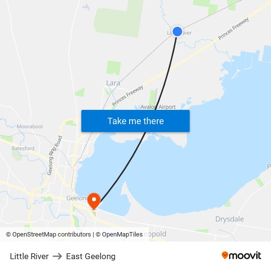 Little River to East Geelong map