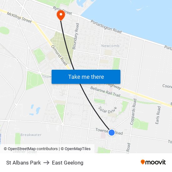 St Albans Park to East Geelong map